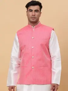 KRAFT INDIA Striped Woven Nehru Jacket