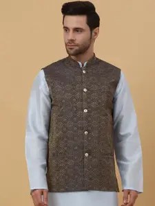 KRAFT INDIA Printed Woven Nehru Jacket