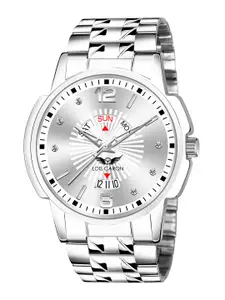 LOIS CARON Men Embellished Dial & Stainless Steel Bracelet Style Straps Analogue Watch LCS-8306