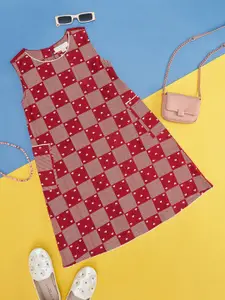 AKKRITI BY PANTALOONS Girls Printed Fit & Flare Dress