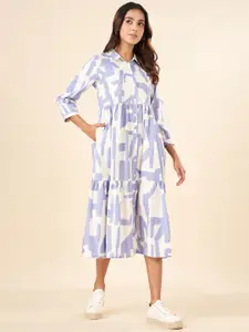 AKKRITI BY PANTALOONS Printed Shirt Midi Dress