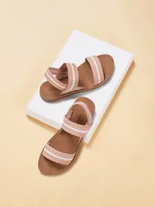 Forever Glam by Pantaloons Textured Open Toe Flats