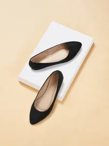 Forever Glam by Pantaloons Textured Pointed Toe Ballerinas