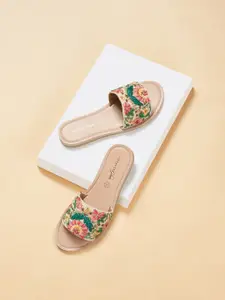 Forever Glam by Pantaloons Embellished Open Toe Flats
