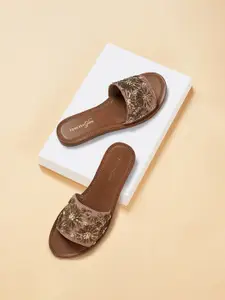 Forever Glam by Pantaloons Embellished Open Toe Flats