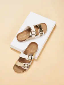 Forever Glam by Pantaloons Buckles Open Toe Flats