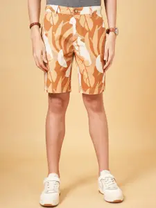 Urban Ranger by pantaloons Men Abstract Printed Slim Fit Pure Cotton Shorts