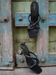 CORSICA Embellished Open Toe Block Heels