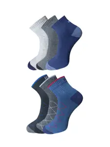 HRX by Hrithik Roshan Men Pack of 6 Patterned Ankle-Length Socks