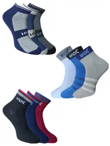 HRX by Hrithik Roshan Men Pack of 9 Patterned Ankle Length Socks