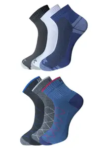 HRX by Hrithik Roshan Men Pack Of 6 Patterned Ankle Length Socks
