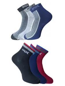 HRX by Hrithik Roshan Men Pack of 6 Patterned Ankle Length Socks