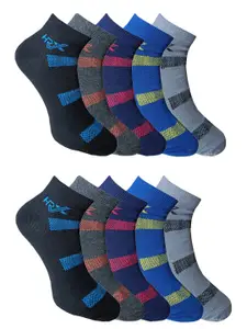 HRX by Hrithik Roshan Men Pack of 6 Striped Ankle Length Socks