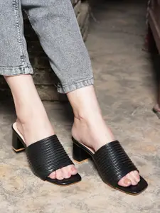 CORSICA Textured Block Sandals