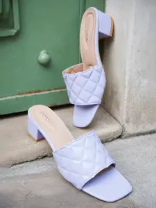 CORSICA Textured Open Toe Block Heels