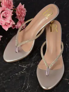 Bella Rosa Embellished Open Toe Kitten Heels