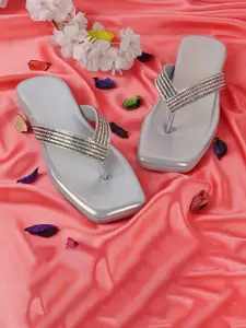 BAESD Embellished Open Toe Flats