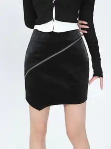 KPOP Black A-Line Above Knee Skirt