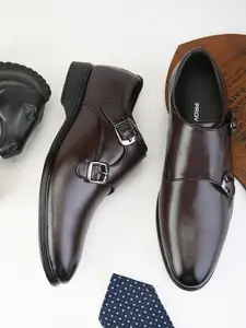 Provogue Men Textured Formal Monk Shoes