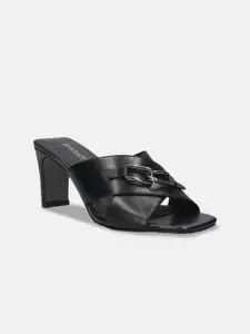BAGATT Jaya Buckle Detailed Leather Block Heels