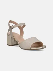 BAGATT Vanita Embellished Open Toe Canvas Block Heels