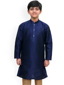 BAESD Boys Woven Design Mandarin Collar Straight Kurta