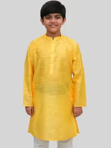 BAESD Boys Mandarin Collar Thread Work Curved Straight Kurta