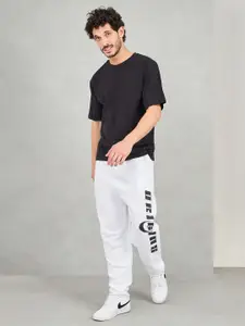 Styli Men Typography Placement Print Oversized Terry Joggers