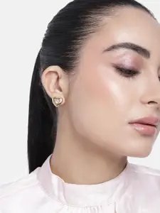 Estele Gold-Plated CZ Heart Shaped Studs