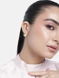 Estele Gold-Plated CZ Contemporary Studs