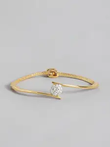 Estele Women Crystals Gold-Plated Cuff Bracelet