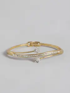 Estele Women Crystals-Studded Gold-Plated Cuff Bracelet
