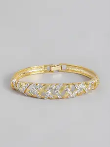 Estele Women Crystals-Studded Gold-Plated Cuff Bracelet