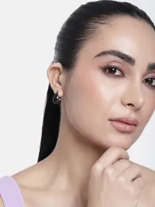 Estele Rhodium-Plated Circular Hoop Earrings