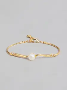 Estele Women Pearls Gold-Plated Cuff Bracelet