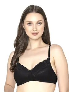 B'ZAR Floral Lace Medium Coverage Lightly Padded Everyday Bra With All Day Comfort