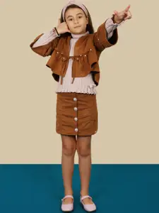 One Friday Girls Pearl Studded Mini Skirt