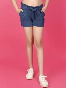 V-Mart Girls Mid-Rise Cotton Denim Shorts
