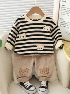 INCLUD Boys Striped T-shirt with Trousers