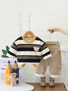 INCLUD Boys Striped T-shirt With Trousers