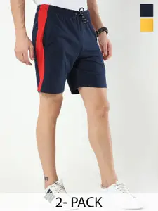 ARDEUR Men Pack Of 2 Mid-Rise Cotton Sports Shorts