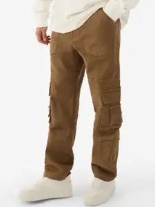 The Souled Store Men Straight Fit Mid Rise Clean Look Chinos Jeans
