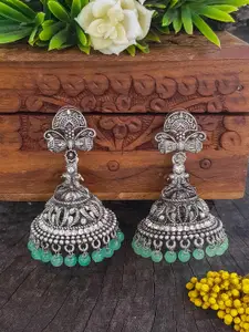 GRIIHAM Silver-Plated Contemporary Jhumkas