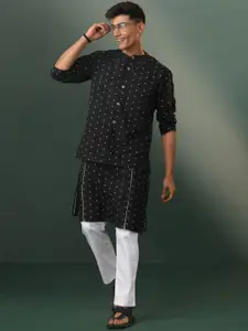 VASTRAMAY Geometric Printed Pure Cotton Kurta With Pyjama