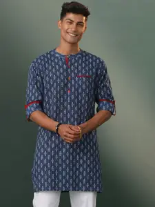 VASTRAMAY Ethnic Motifs Printed Mandarin Collar Straight Kurta