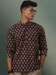 VASTRAMAY Ethnic Motifs Printed Mandarin Collar Straight Kurta