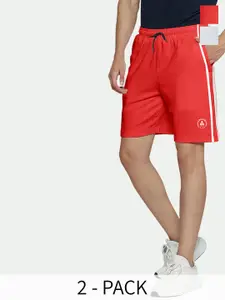 ARDEUR Pack Of 2 Mid Rise Cotton Sports Shorts
