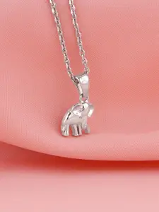 GIVA Rhodium Plated 925 Sterling Silver Pendants with Chains