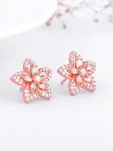 GIVA Rose Gold Plated 925 Sterling Silver Zircon Contemporary Studs