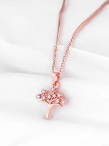 GIVA Rose Gold-Plated Contemporary Pendants with Chains